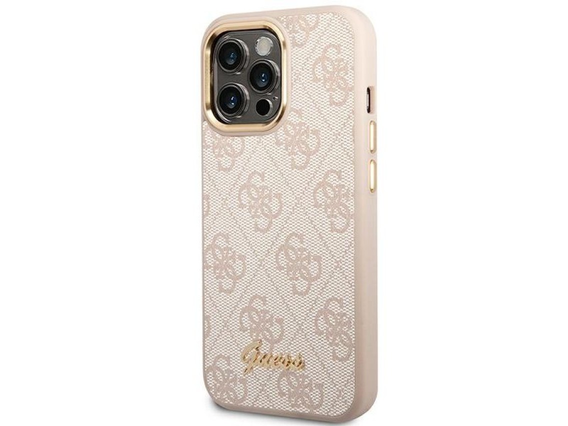 Guess 4G Vintage Gold Logo case for iPhone 14 Pro Max - pink