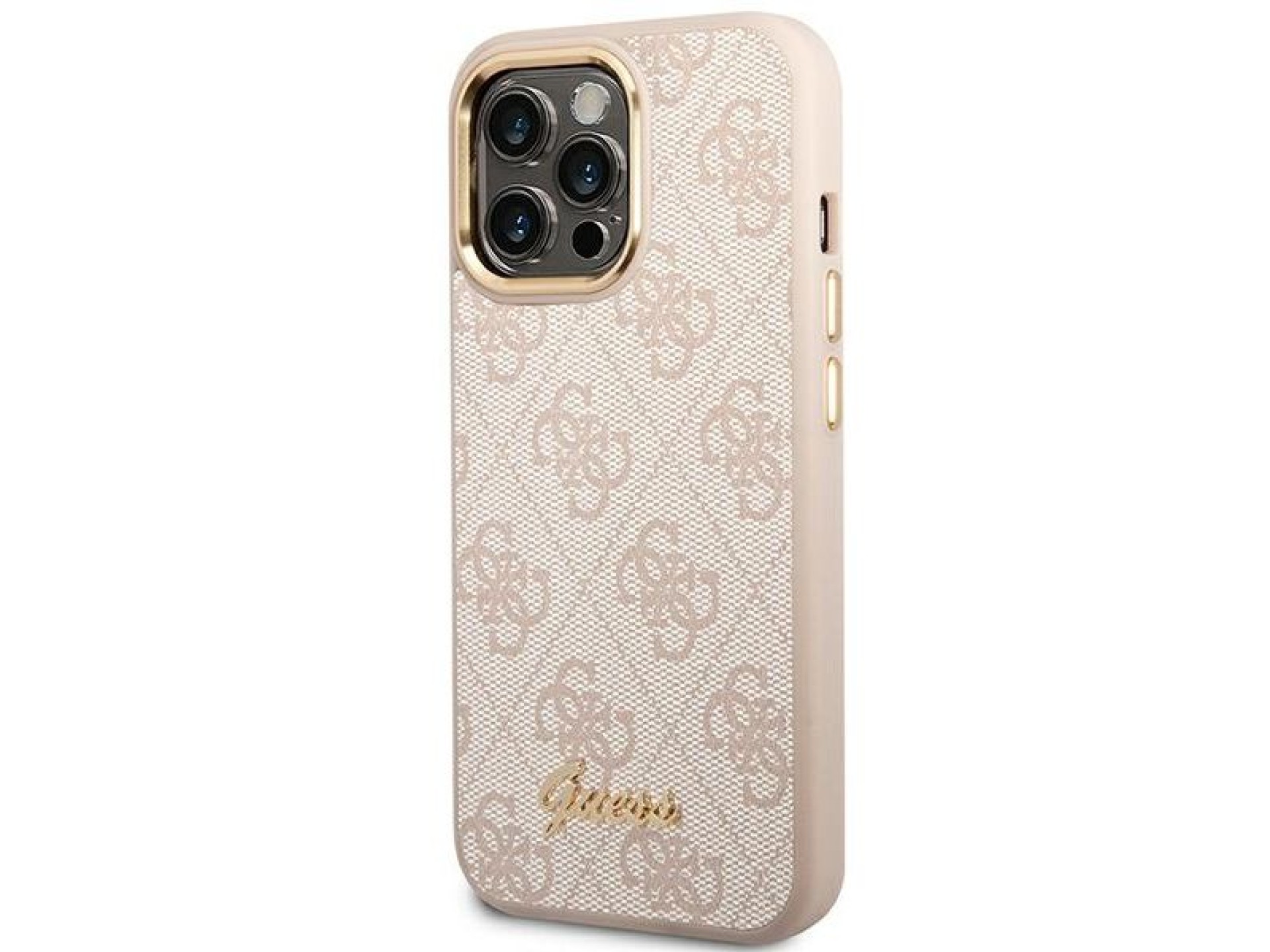Guess 4G Vintage Gold Logo case for iPhone 14 Pro Max - pink