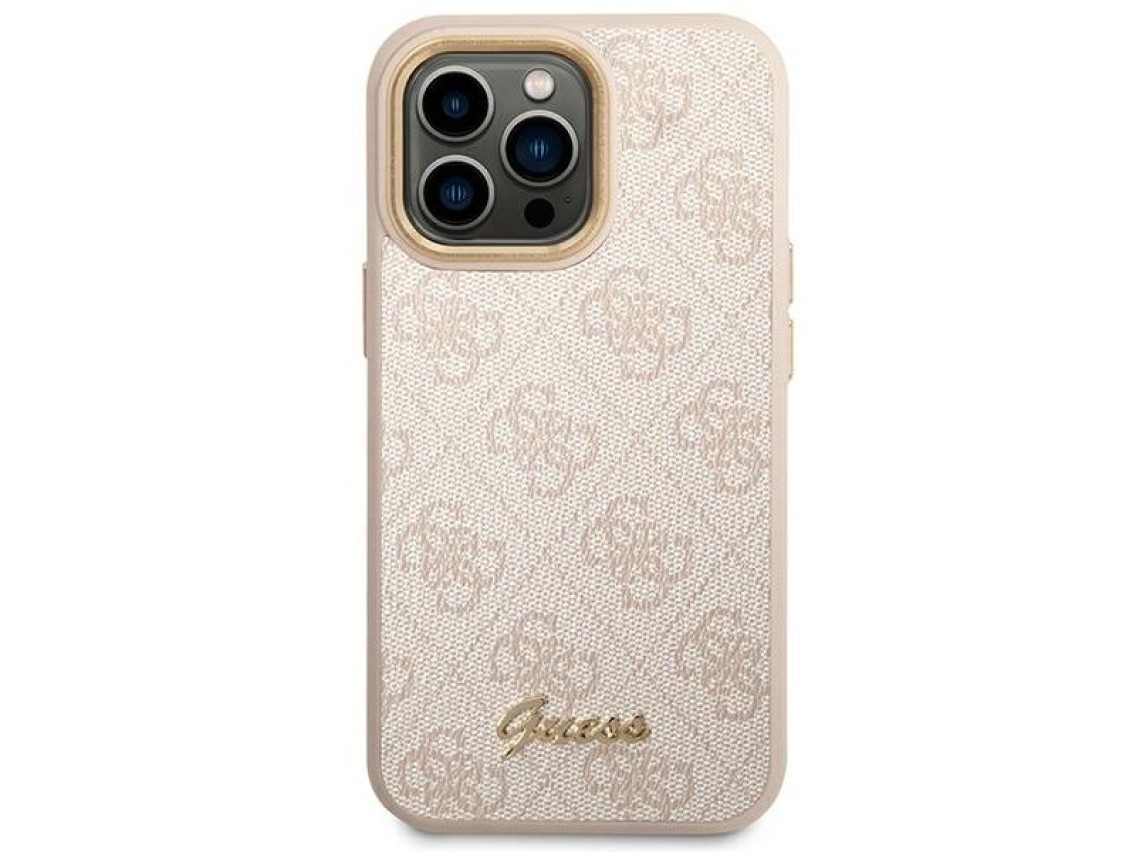 Guess 4G Vintage Gold Logo case for iPhone 14 Pro Max - pink