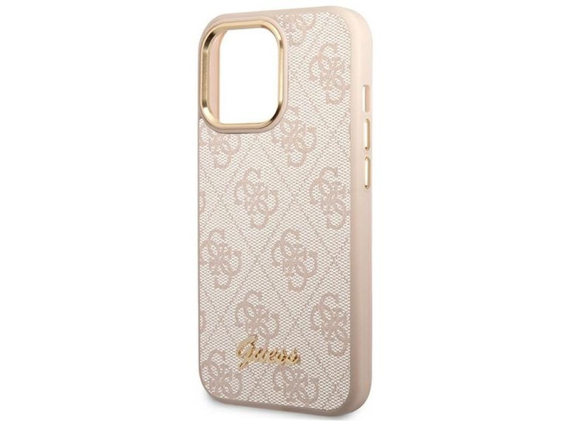 Guess 4G Vintage Gold Logo case for iPhone 14 Pro Max - pink