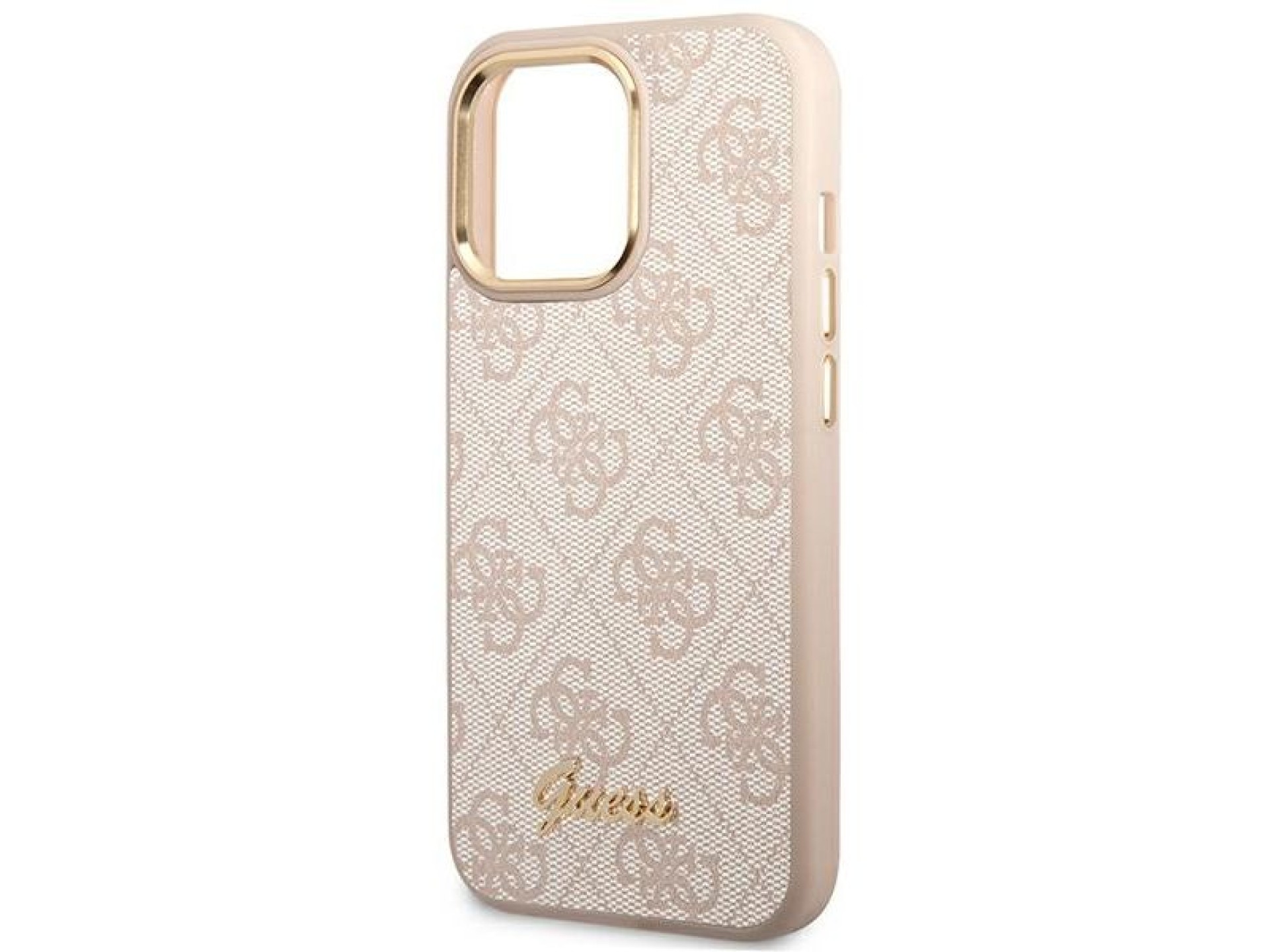 Guess 4G Vintage Gold Logo case for iPhone 14 Pro Max - pink