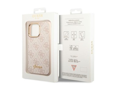 Guess 4G Vintage Gold Logo case for iPhone 14 Pro Max - pink Guess 4G Vintage Gold Logo case for iPhone 14 Pro Max - pink