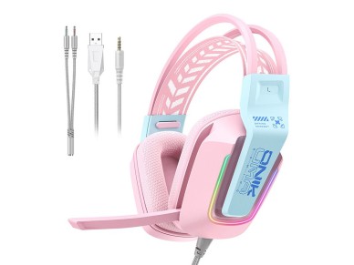 Fones de ouvido gamer ONIKUMA X13 (rosa)