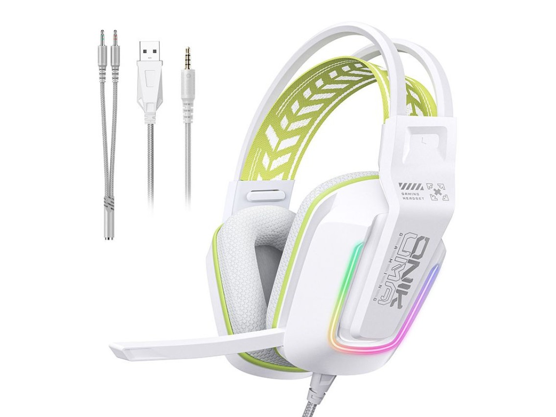 Fones de ouvido para jogos ONIKUMA X13 (branco)