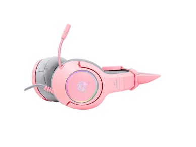 Fones de ouvido gamer ONIKUMA K9 rosa RGB