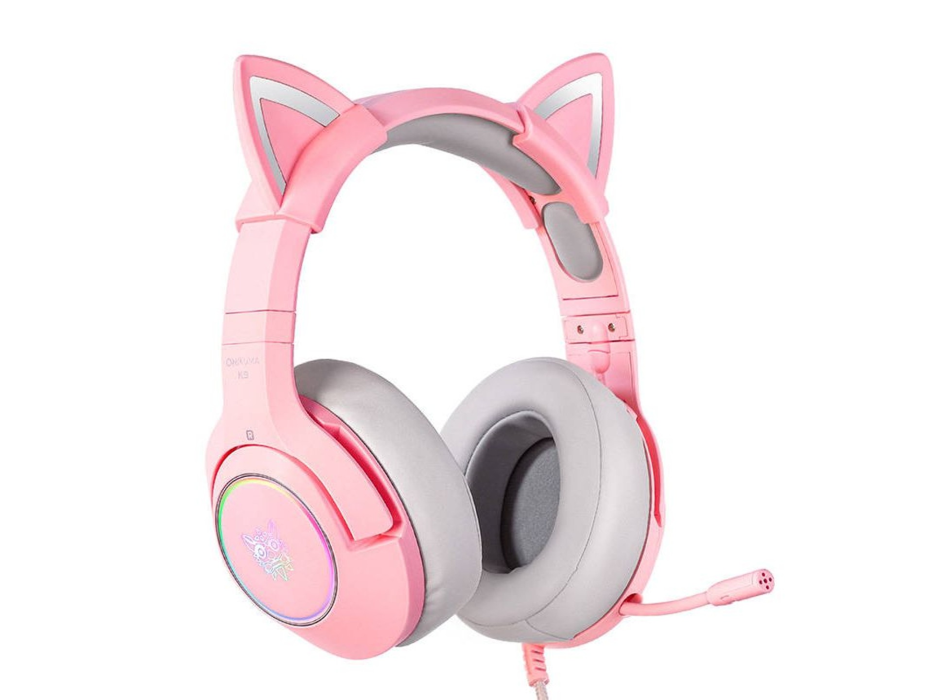 Fones de ouvido gamer ONIKUMA K9 rosa RGB