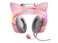 Fones de ouvido para jogos ONIKUMA X15Pro rosa/orelhas de gato Fones de ouvido para jogos ONIKUMA X15Pro rosa/orelhas de gato