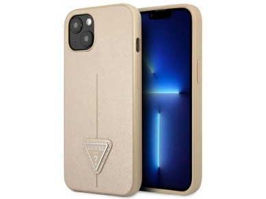 Guess GUHCP14MPSATLE iPhone 14 Plus 6.7" beige/beige hardcase SaffianoTriangle Logo Guess GUHCP14MPSATLE iPhone 14 Plus 6.7" beige/beige hardcase SaffianoTriangle Logo