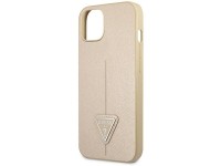 Capa rígida Guess GUHCP14MPSATLE para iPhone 14 Plus 6.7" bege/bege com logotipo triangular em couro Capa rígida Guess GUHCP14MPSATLE para iPhone 14 Plus 6.7" bege/bege com logotipo triangular em couro