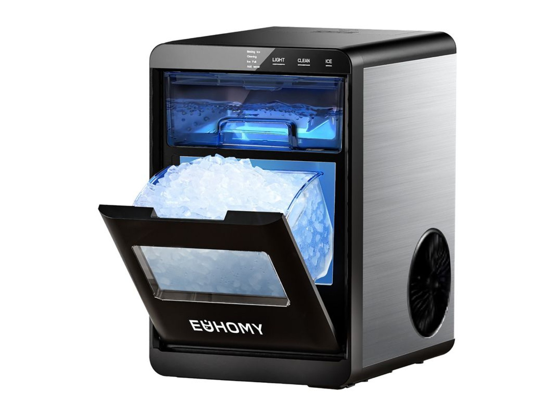 Máquina para hacer cubitos de hielo Euhomy IM017 de 20 kg (negra)