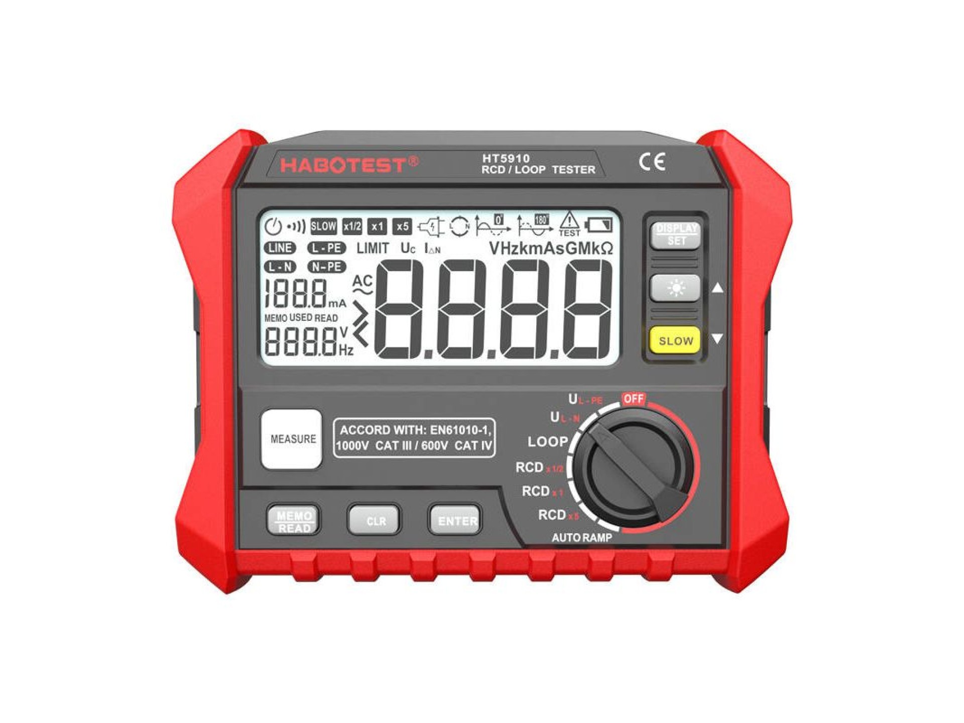 Comprobador digital de resistencia de circuito RCD/Bucle Habotest HT5910
