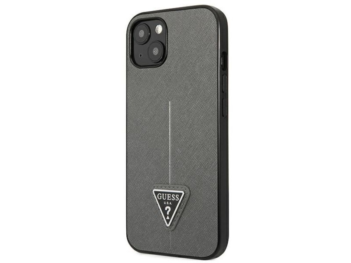 Guess GUHCP14SPSATLG iPhone 14 6.1 "silver / silver hardcase SaffianoTriangle Logo