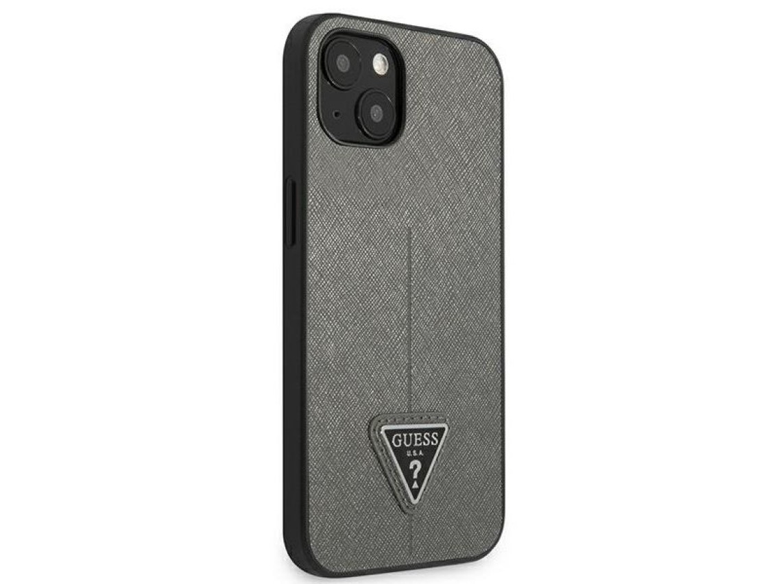 Guess GUHCP14SPSATLG iPhone 14 6.1 "silver / silver hardcase SaffianoTriangle Logo