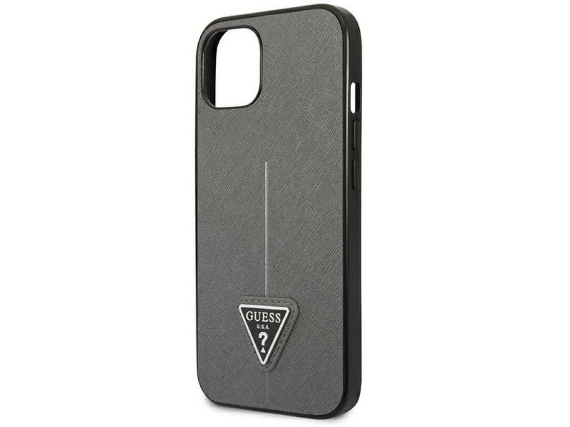 Guess GUHCP14SPSATLG iPhone 14 6.1 "silver / silver hardcase SaffianoTriangle Logo