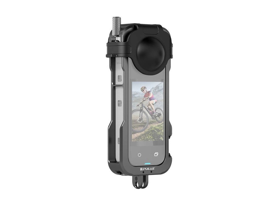 Gaiola protetora de metal com tampa de lente PULUZ para Insta360 X4
