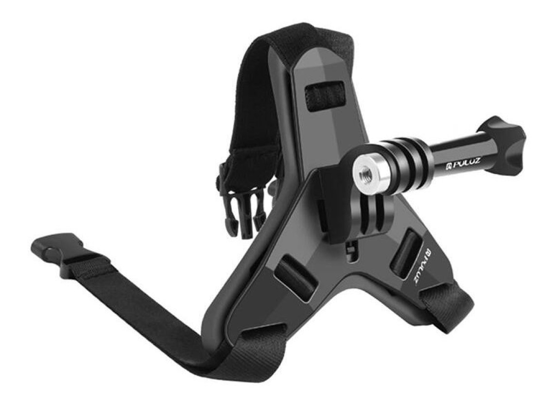 Suporte de queixo para capacete PULUZ para câmeras esportivas (incluindo X5/X4, Osmo Action 5 Pro) P