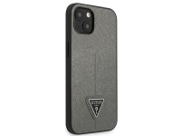 Guess GUHCP14MPSATLG iPhone 14 Plus 6.7 "prata / capa rígida prateada Saffiano com logotipo triangul Guess GUHCP14MPSATLG iPhone 14 Plus 6.7 "prata / capa rígida prateada Saffiano com logotipo triangul
