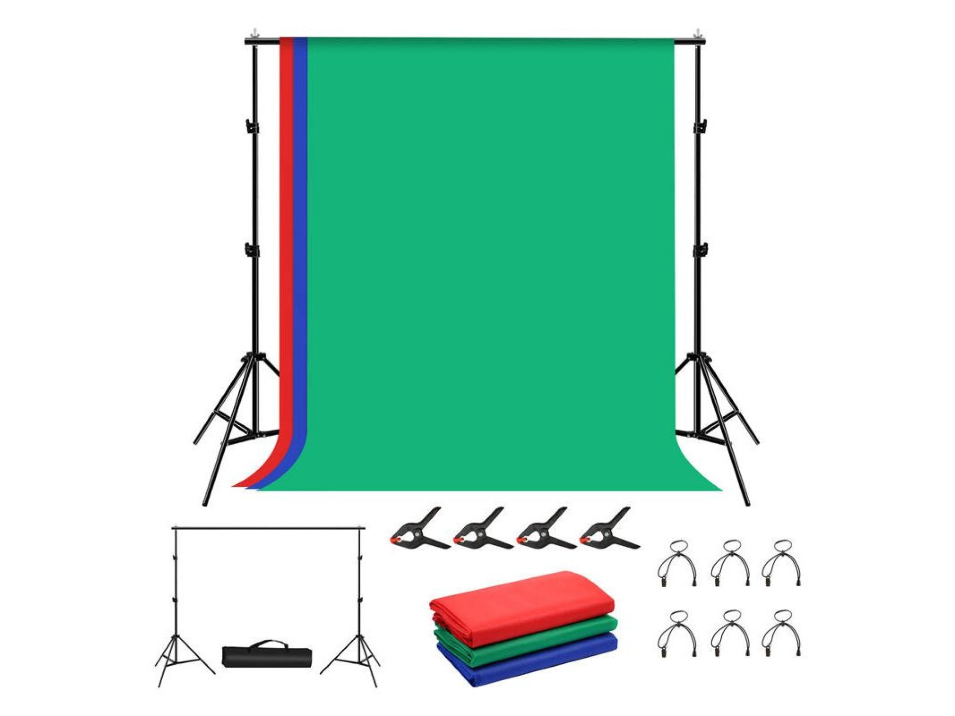 Photo studio background support Puluz 2x2m + Backdrops 3 pcs PKT5204