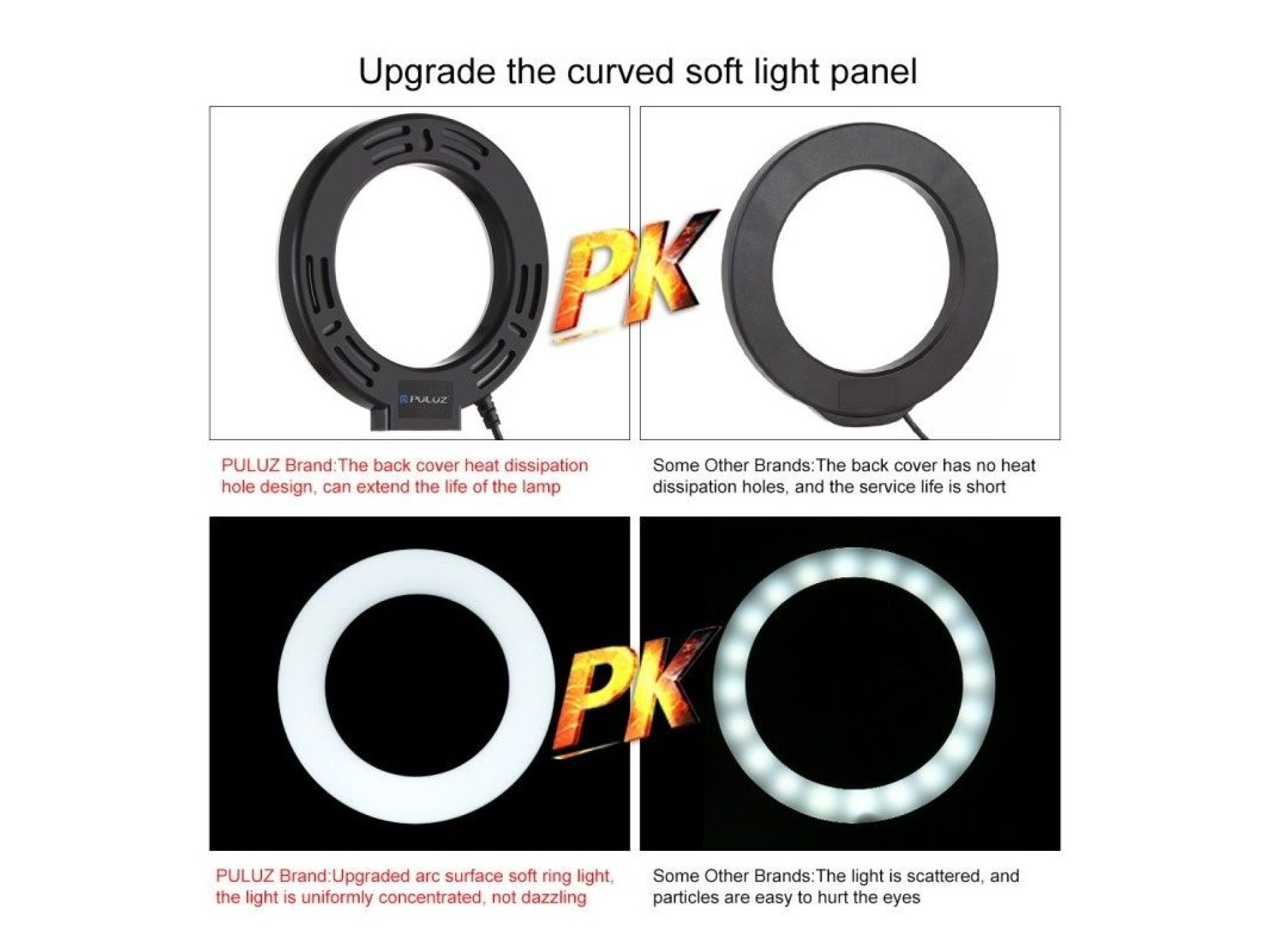 Ring LED lamp Puluz with adjustable base PU391