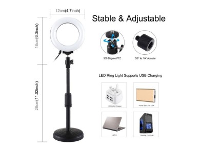 Ring LED lamp Puluz with adjustable base PU391