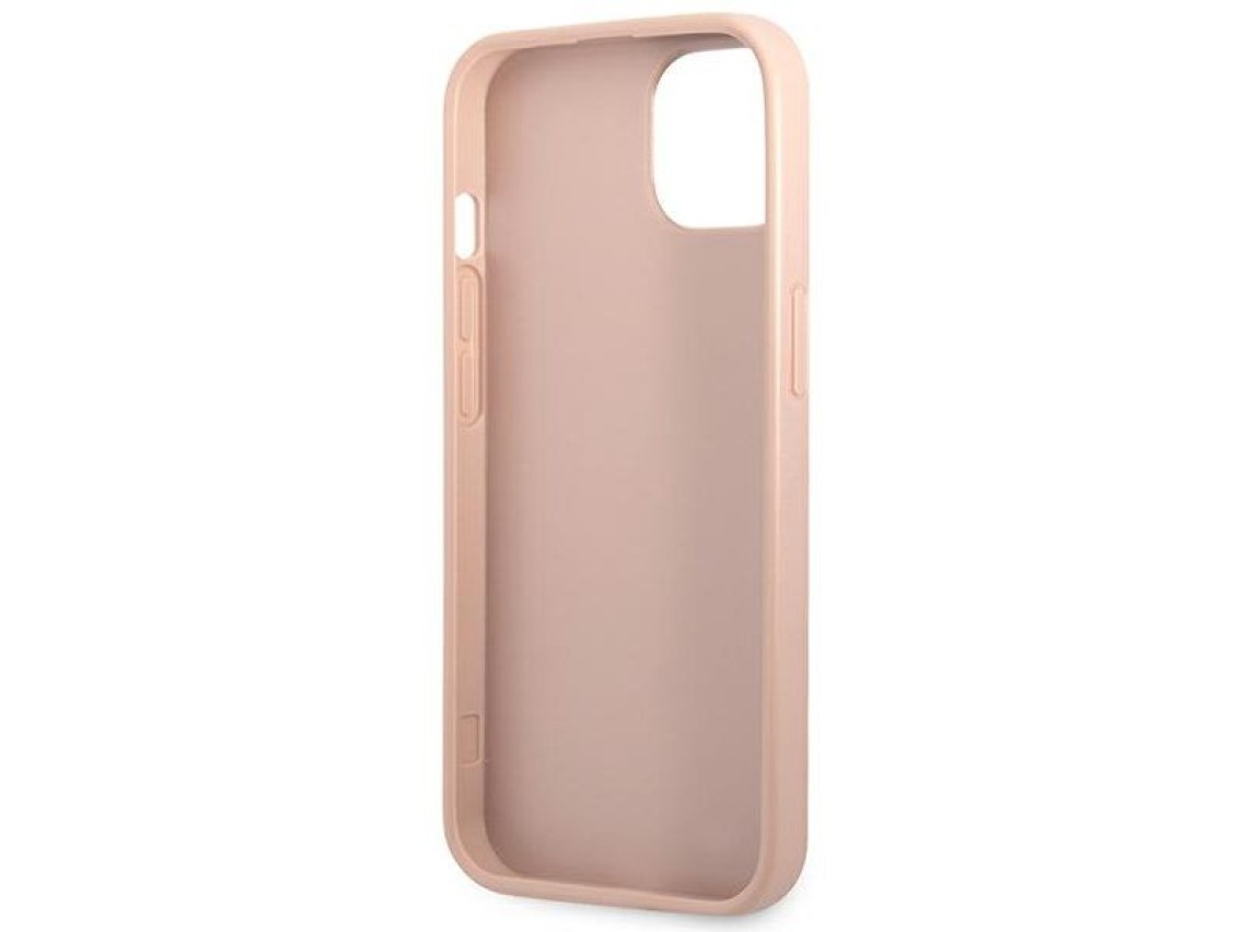Guess GUHCP14MPSATLP iPhone 14 Plus 6,7 "rosa / capa rígida rosa Saffiano com logotipo triangular