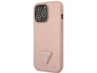 Guess GUHCP14XPSATLP iPhone 14 Pro Max 6,7 "rosa / capa r�gida rosa Saffiano com logotipo triangular