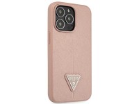 Guess GUHCP14XPSATLP iPhone 14 Pro Max 6,7 "rosa / capa r�gida rosa Saffiano com logotipo triangular