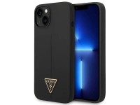 Capa rígida de silicone triangular preta/preta Guess GUHCP14MSLTGK para iPhone 14 Plus de 6,7". Capa rígida de silicone triangular preta/preta Guess GUHCP14MSLTGK para iPhone 14 Plus de 6,7".