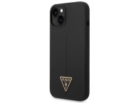 Capa rígida de silicone triangular preta/preta Guess GUHCP14MSLTGK para iPhone 14 Plus de 6,7". Capa rígida de silicone triangular preta/preta Guess GUHCP14MSLTGK para iPhone 14 Plus de 6,7".