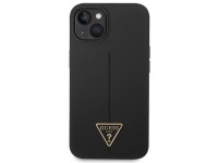 Capa rígida de silicone triangular preta/preta Guess GUHCP14MSLTGK para iPhone 14 Plus de 6,7". Capa rígida de silicone triangular preta/preta Guess GUHCP14MSLTGK para iPhone 14 Plus de 6,7".
