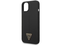 Capa rígida de silicone triangular preta/preta Guess GUHCP14MSLTGK para iPhone 14 Plus de 6,7". Capa rígida de silicone triangular preta/preta Guess GUHCP14MSLTGK para iPhone 14 Plus de 6,7".