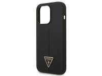 Capa rígida de silicone triangular preta/preta Guess GUHCP14LSLTGK para iPhone 14 Pro de 6,1 polegad Capa rígida de silicone triangular preta/preta Guess GUHCP14LSLTGK para iPhone 14 Pro de 6,1 polegad