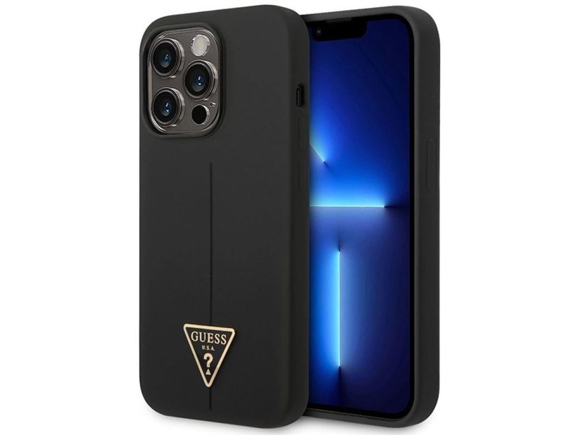 Guess GUHCP14XSLTGK iPhone 14 Pro Max 6.7" black/black hardcase Silicone Triangle