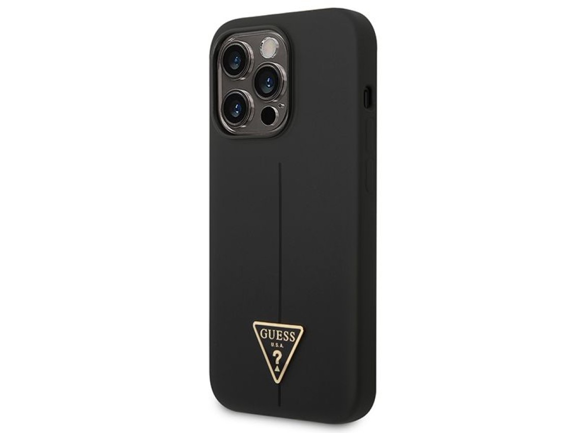 Guess GUHCP14XSLTGK iPhone 14 Pro Max 6.7" black/black hardcase Silicone Triangle