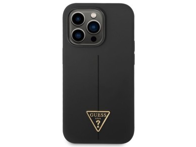 Capa r�gida de silicone triangular preta/preta Guess GUHCP14XSLTGK para iPhone 14 Pro Max 6.7"
