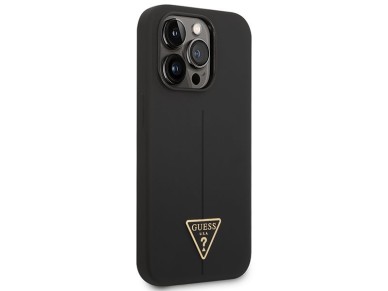 Capa r�gida de silicone triangular preta/preta Guess GUHCP14XSLTGK para iPhone 14 Pro Max 6.7"
