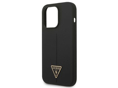 Capa r�gida de silicone triangular preta/preta Guess GUHCP14XSLTGK para iPhone 14 Pro Max 6.7"