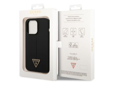 Capa r�gida de silicone triangular preta/preta Guess GUHCP14XSLTGK para iPhone 14 Pro Max 6.7"