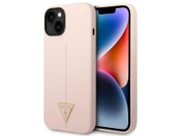 Capa rígida de silicone triangular rosa/rosa Guess GUHCP14MSLTGP para iPhone 14 Plus de 6,7". Capa rígida de silicone triangular rosa/rosa Guess GUHCP14MSLTGP para iPhone 14 Plus de 6,7".
