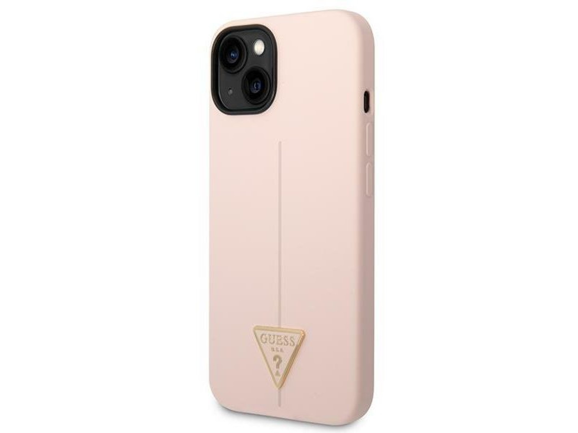 Capa rígida de silicone triangular rosa/rosa Guess GUHCP14MSLTGP para iPhone 14 Plus de 6,7