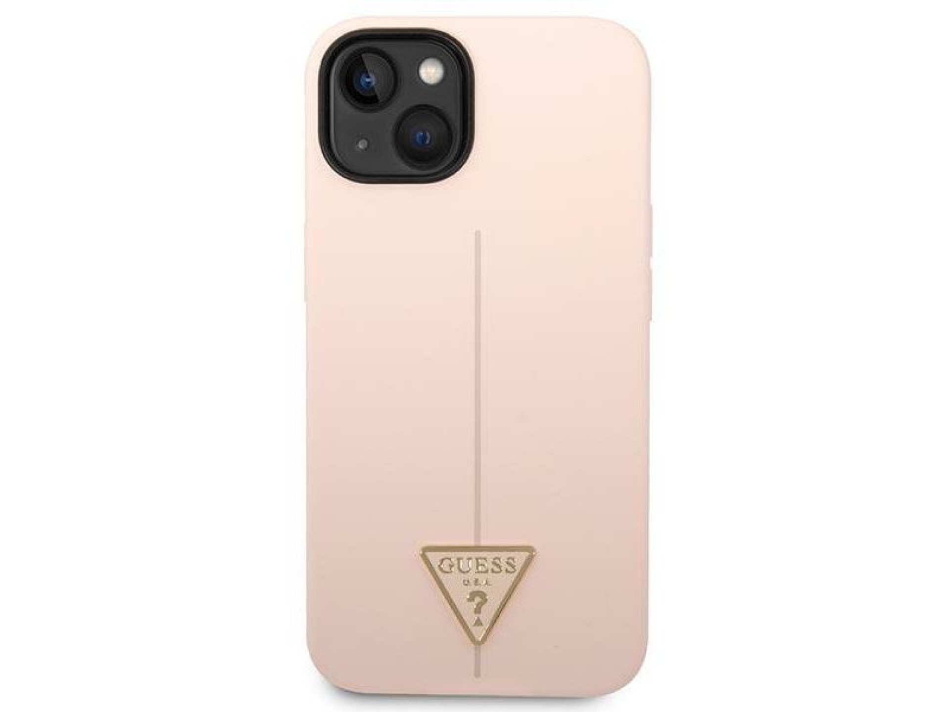 Capa rígida de silicone triangular rosa/rosa Guess GUHCP14MSLTGP para iPhone 14 Plus de 6,7