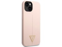 Capa rígida de silicone triangular rosa/rosa Guess GUHCP14MSLTGP para iPhone 14 Plus de 6,7". Capa rígida de silicone triangular rosa/rosa Guess GUHCP14MSLTGP para iPhone 14 Plus de 6,7".