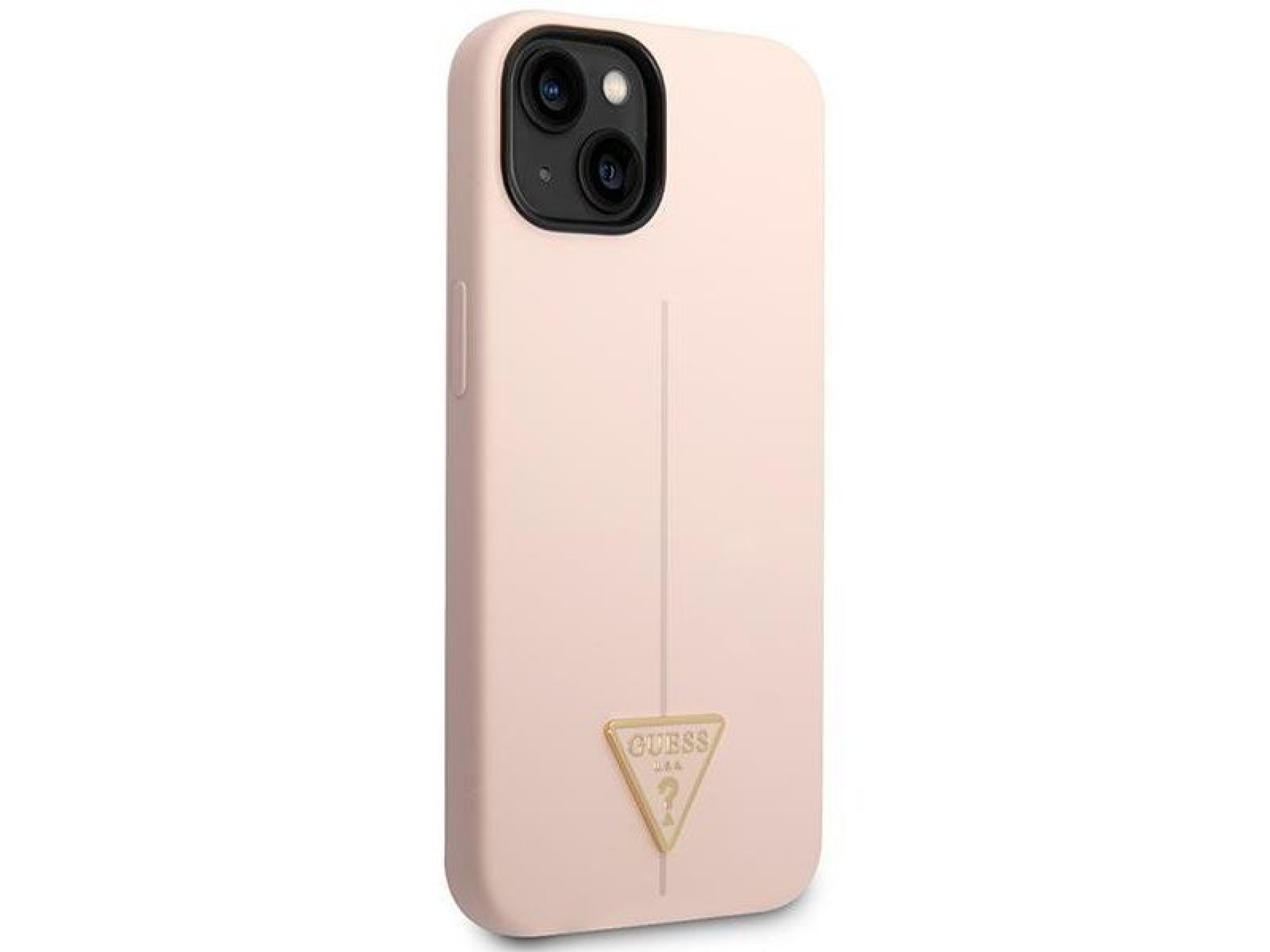 Capa rígida de silicone triangular rosa/rosa Guess GUHCP14MSLTGP para iPhone 14 Plus de 6,7