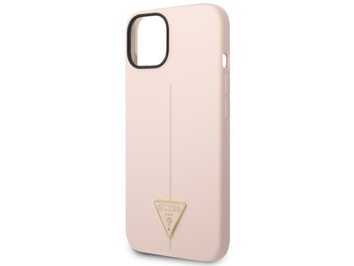 Capa rígida de silicone triangular rosa/rosa Guess GUHCP14MSLTGP para iPhone 14 Plus de 6,7".