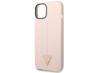 Capa rígida de silicone triangular rosa/rosa Guess GUHCP14MSLTGP para iPhone 14 Plus de 6,7". Capa rígida de silicone triangular rosa/rosa Guess GUHCP14MSLTGP para iPhone 14 Plus de 6,7".