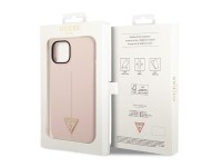 Capa rígida de silicone triangular rosa/rosa Guess GUHCP14MSLTGP para iPhone 14 Plus de 6,7". Capa rígida de silicone triangular rosa/rosa Guess GUHCP14MSLTGP para iPhone 14 Plus de 6,7".