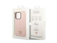 Funda rígida Guess GUHCP14LSLTGP para iPhone 14 Pro de 6.1" rosa/rosa, de silicona triangular. Funda rígida Guess GUHCP14LSLTGP para iPhone 14 Pro de 6.1" rosa/rosa, de silicona triangular.