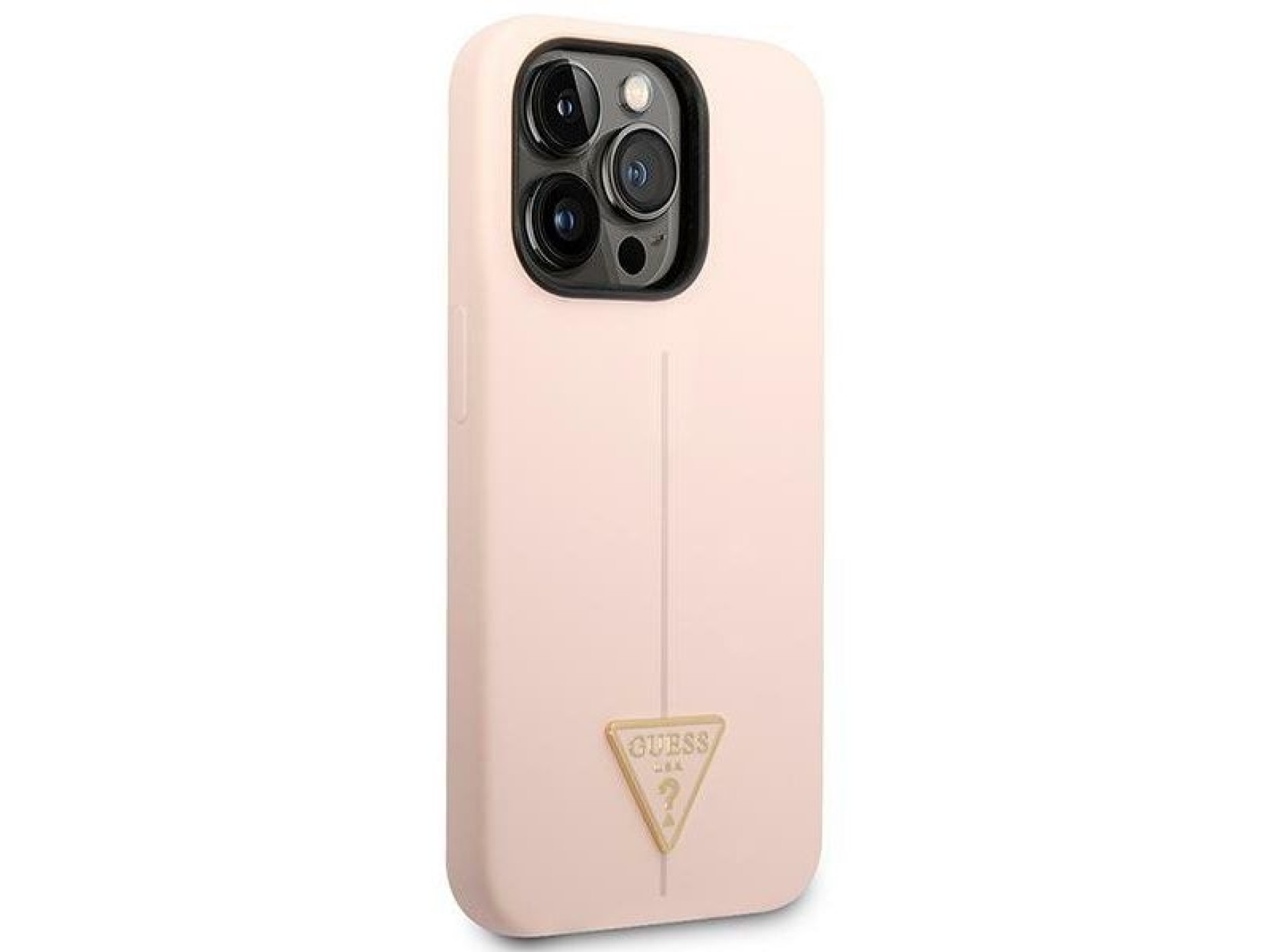 Capa rígida de silicone triangular rosa/rosa Guess GUHCP14XSLTGP para iPhone 14 Pro Max 6.7