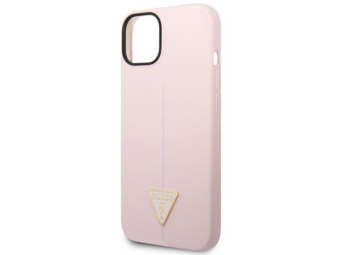 Funda triangular de silicona Guess para iPhone 14 de 6,1" - Morada