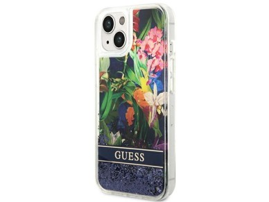 Guess GUHCP14MLFLSB iPhone 14 Plus 6.7 "blue / blue hardcase Flower Liquid Glitter Guess GUHCP14MLFLSB iPhone 14 Plus 6.7 "blue / blue hardcase Flower Liquid Glitter